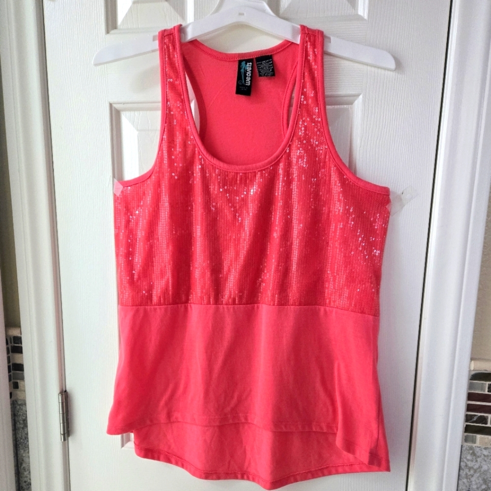 Blush Pink Sequin Woman's Tank Top